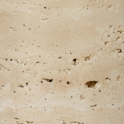Holt Travertine Table Lamp by Jamie Young in brown. Made from travertine, metal: iron in a modern style.