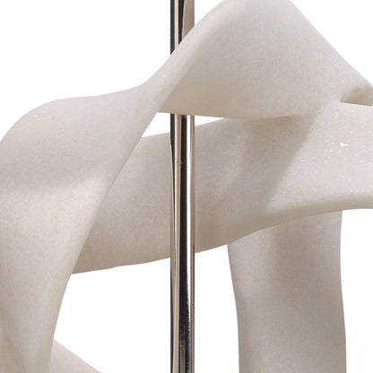 Intertwined Table Lamp by Jamie Young in white. Made from resin in a modern style.
