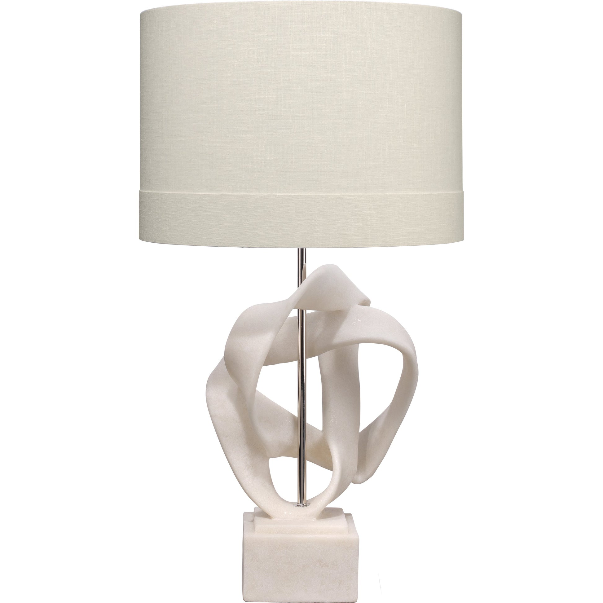 Intertwined Table Lamp by Jamie Young in white. Made from resin in a modern style.