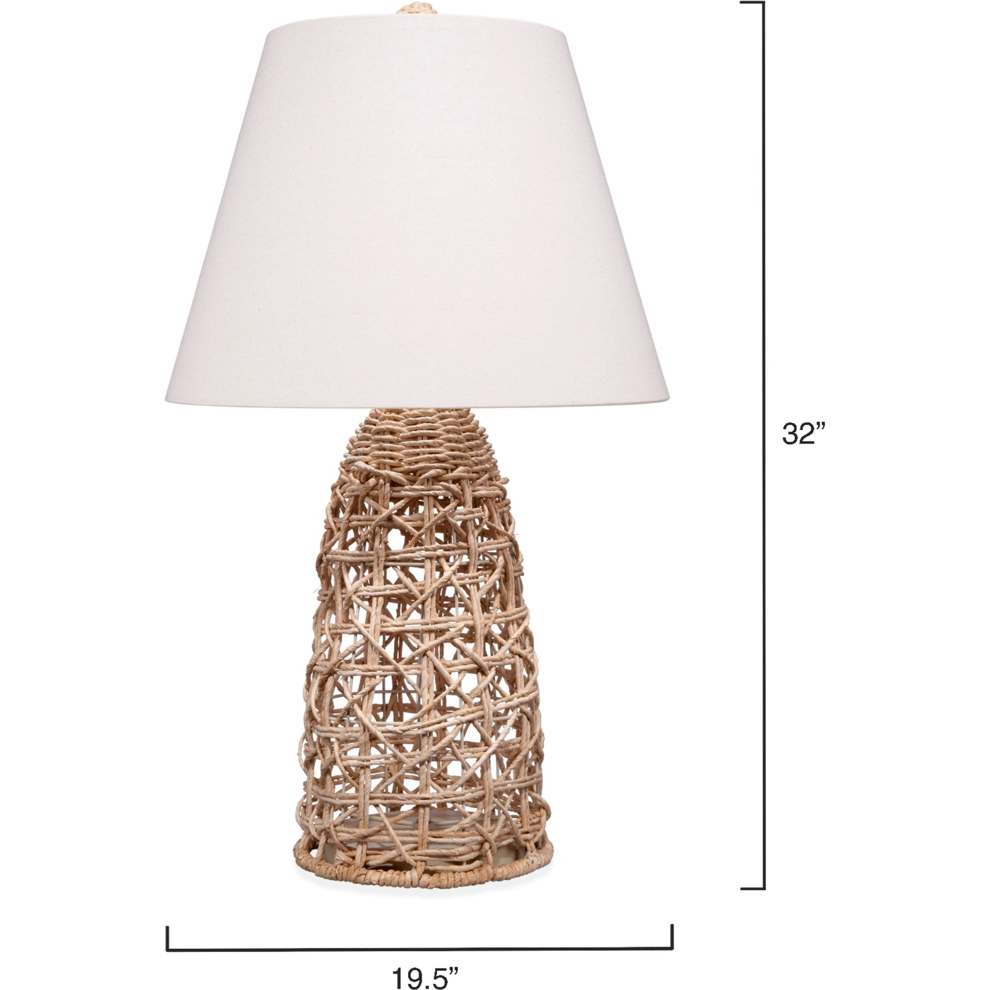 Kauai Table Lamp by Jamie Young. Made from rope in a cottage & farmhouse style.