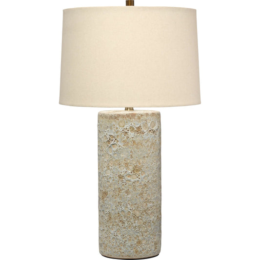 Lava Table Lamp by Jamie Young in cream and volcanic cream. Made from ceramic in a unique style.