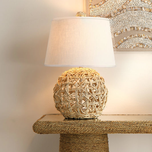 Maui Table Lamp by Jamie Young. Made from rope in a cottage & farmhouse style.