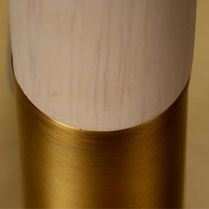 Merlin Table Lamp by Jamie Young in natural & antique brass. Made from rubber wood, metal: iron in a modern style.