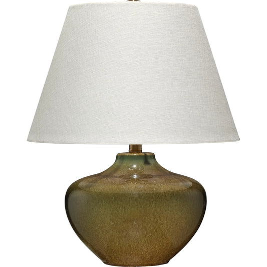Monroe Table Lamp by Jamie Young in green and green reactive glaze. Made from ceramic in a unique style.