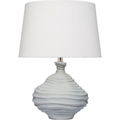 Oasis Table Lamp by Jamie Young in blue and matte light blue. Made from ceramic in a modern style.