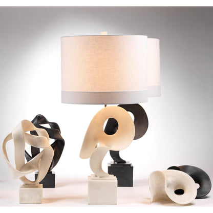 Obscure Table Lamp by Jamie Young in white polyresin. Made from resin in a modern style.