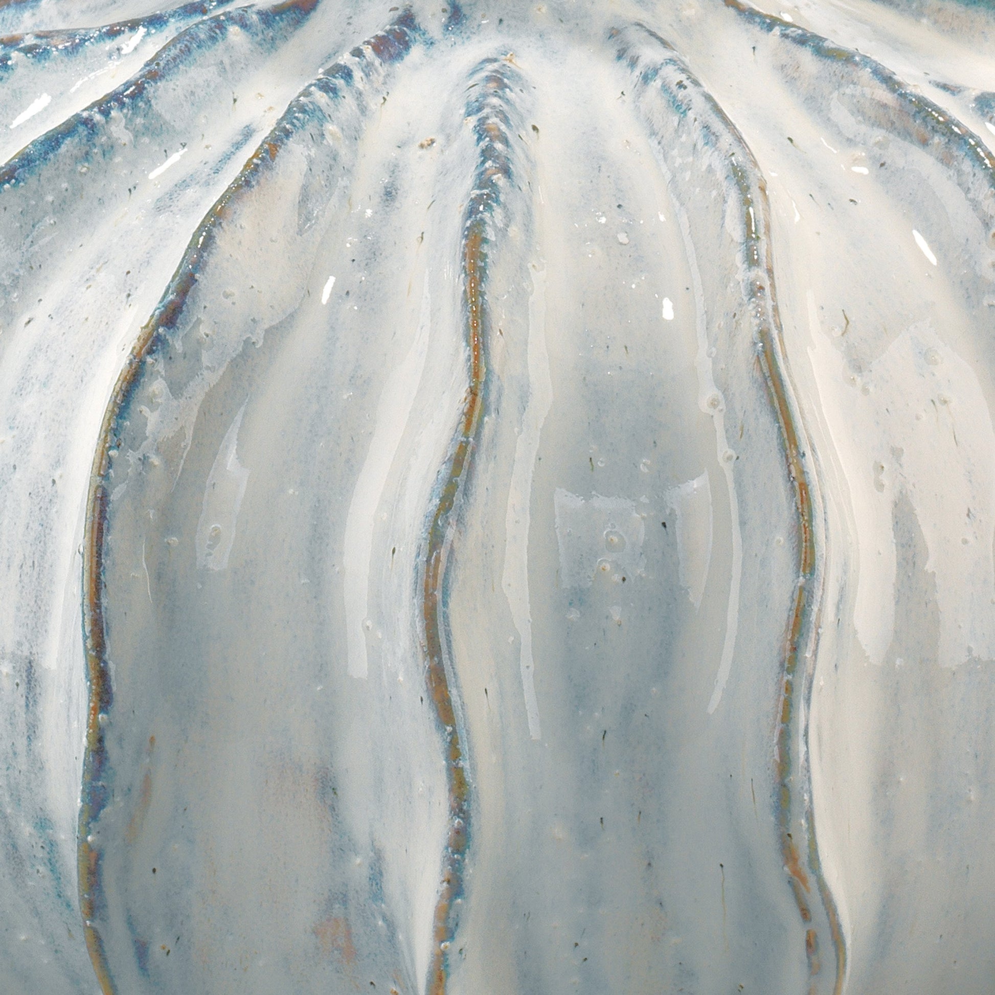 Oceane Gourd Table Lamp by Jamie Young in white. Made from ceramic in a coastal style.