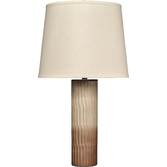 Phoenix Table Lamp by Jamie Young in bronze and sand ombre. Made from glass in a unique style.
