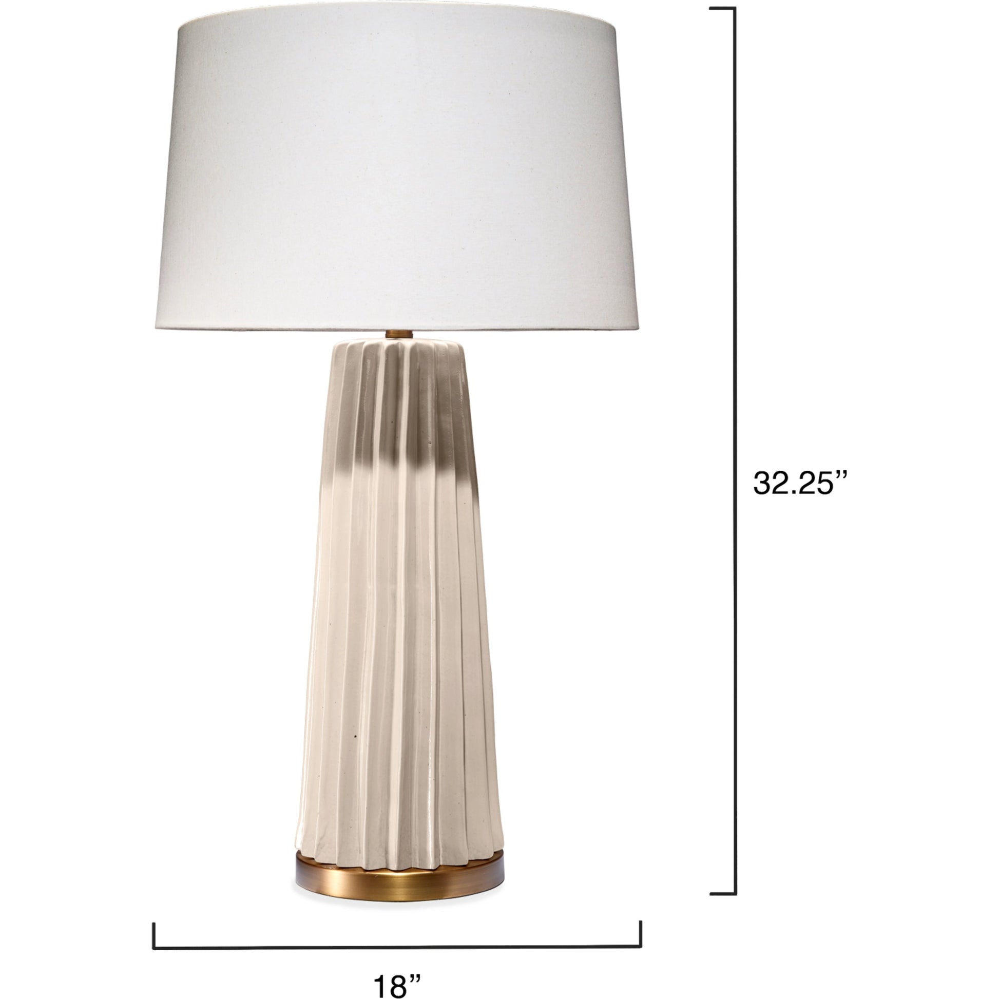 Pleated Table Lamp by Jamie Young. Made from ceramic in a modern style.