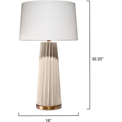 Pleated Table Lamp by Jamie Young. Made from ceramic in a modern style.