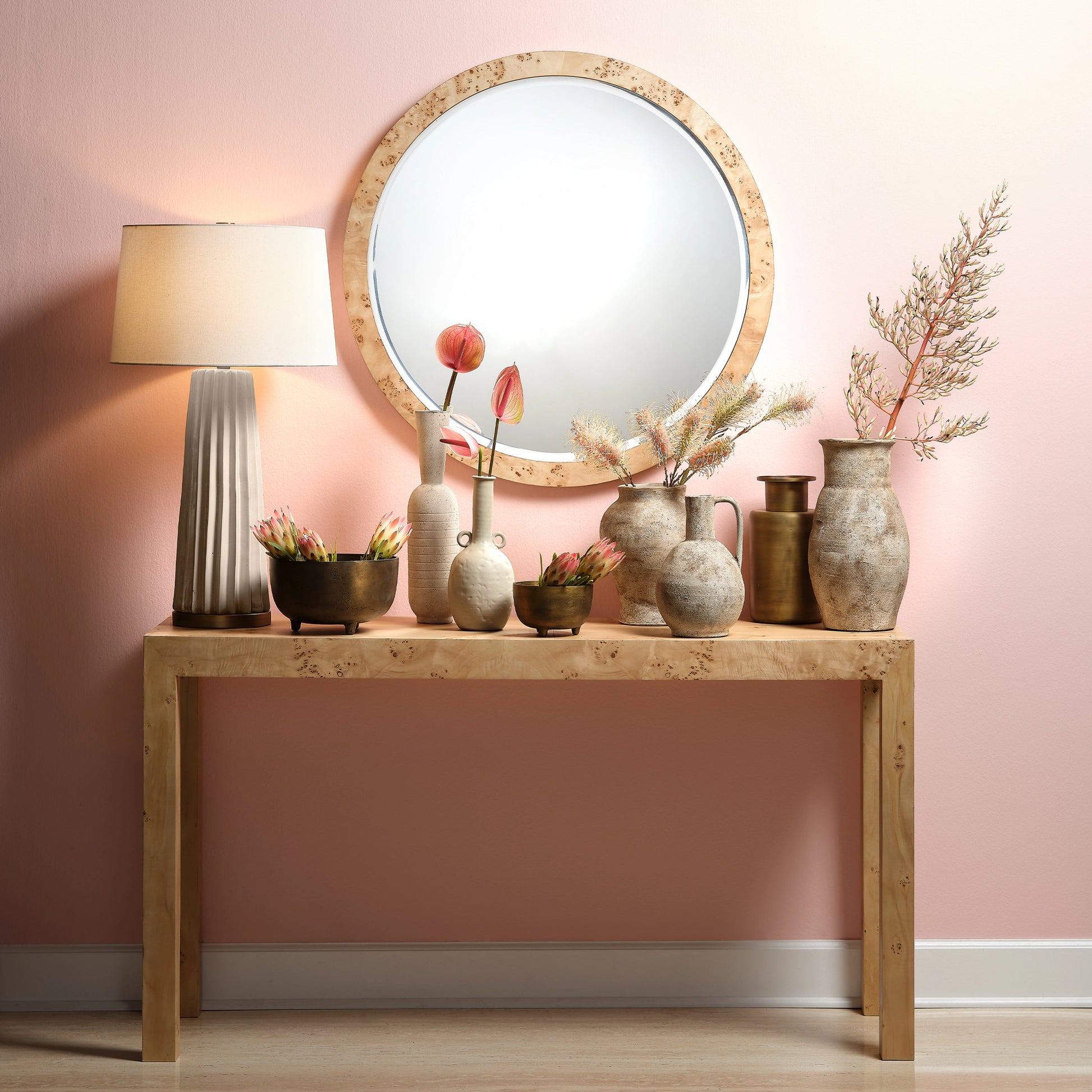 Pleated Table Lamp by Jamie Young. Made from ceramic in a modern style.