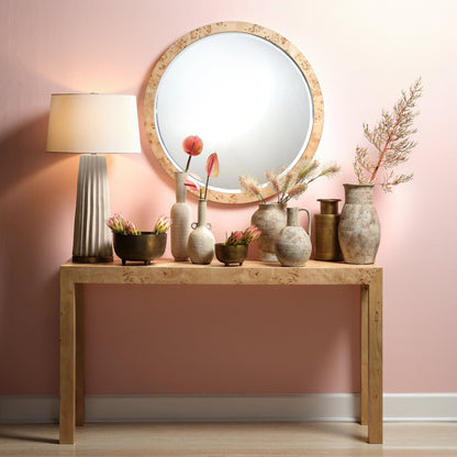 Pleated Table Lamp by Jamie Young. Made from ceramic in a modern style.
