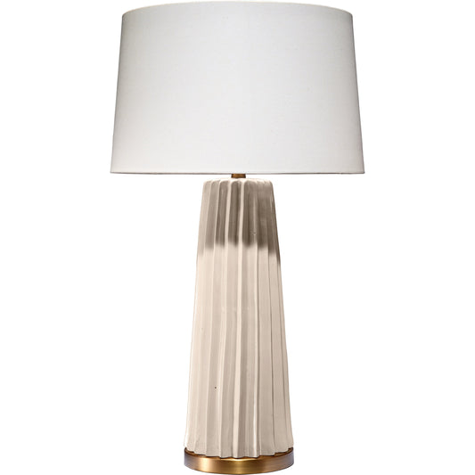 Pleated Table Lamp by Jamie Young. Made from ceramic in a modern style.