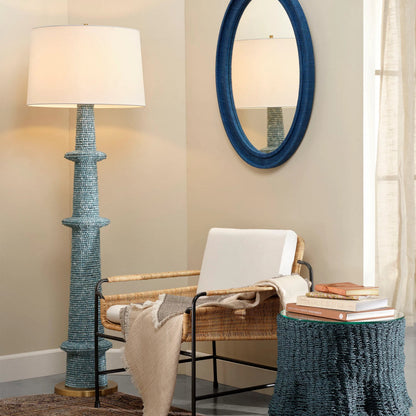 Rowan Floor Lamp by Jamie Young. Made from wood in a unique style.