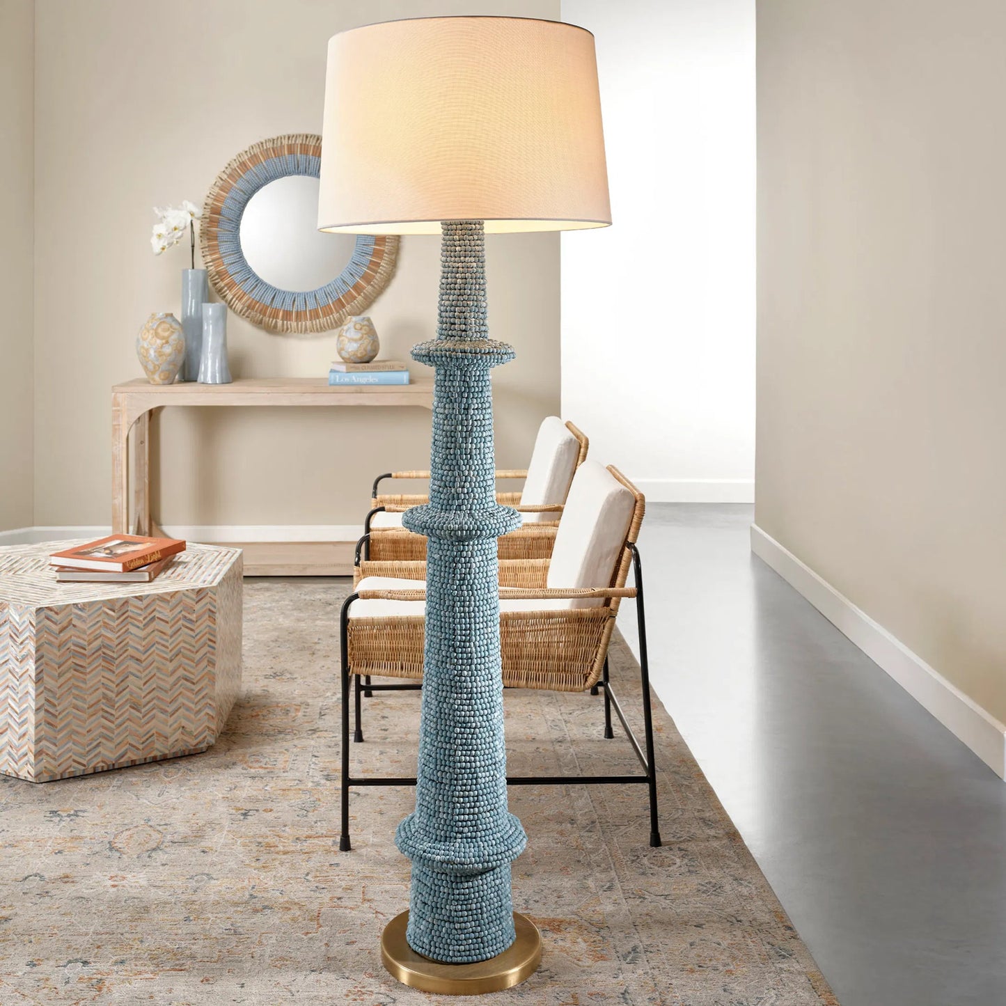 002 SI-2531190 | Lifestyle | Rowan Floor Lamp by Jamie Young. Made from wood in a unique style.