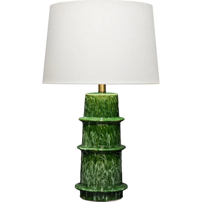 Saturn Table Lamp by Jamie Young in green. Made from ceramic in a unique style.