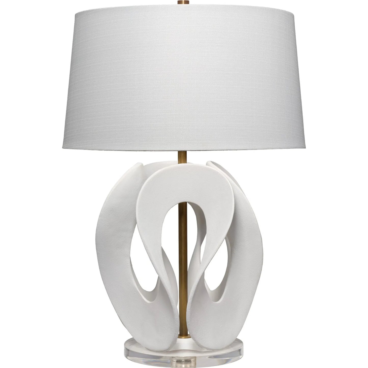 000 SI-2531202 | Primary Silo | Swan Table Lamp by Jamie Young in white and antique brass. Made from resin in a unique style.