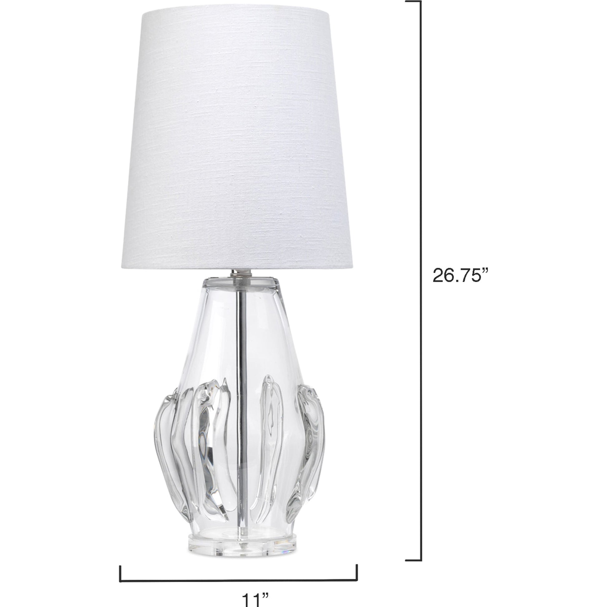 Talon Table Lamp by Jamie Young in cornflower blue. Made from glass, acrylic in a coastal style.