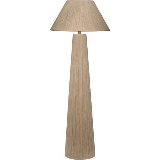 Tension Floor Lamp by The Livingston Collection in cream and cream jute rope, antique brass. Made from jute, metal: iron in a unique style.