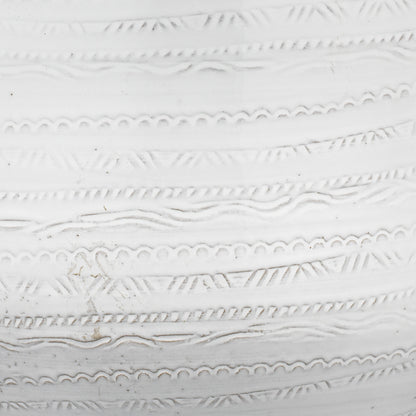 Trace Table Lamp by Jamie Young in white. Made from ceramic in a coastal style.