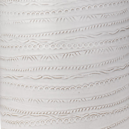 Trace Table Lamp by Jamie Young in white. Made from ceramic in a coastal style.