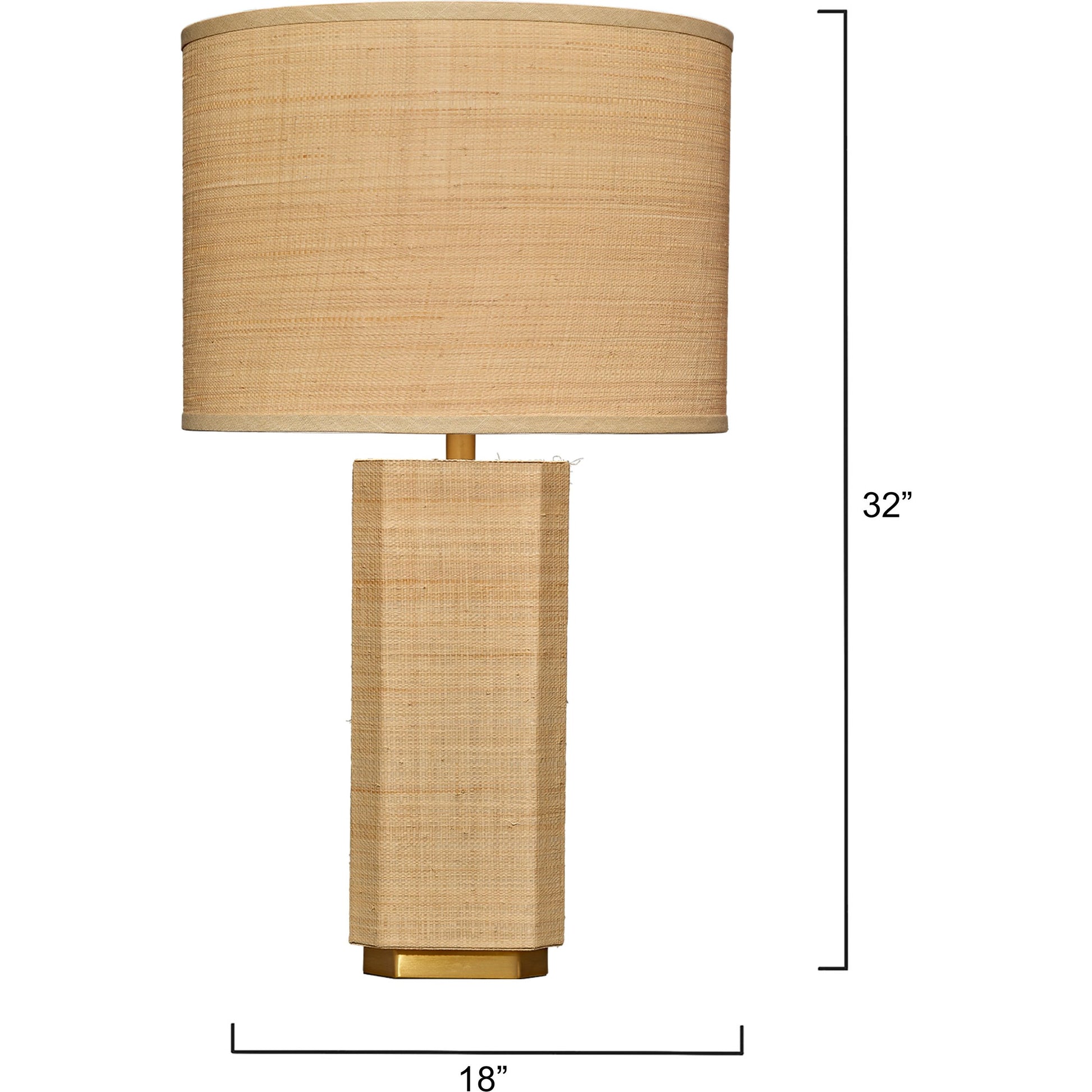Utopia Table Lamp by Jamie Young in natural. Made from raffia, mdf in a cottage & farmhouse style.