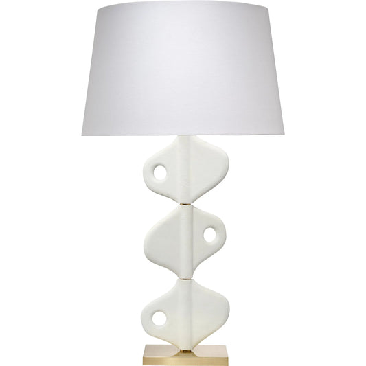 Vertebrae Table Lamp by Jamie Young in white and white plaster. Made from resin in a unique style.