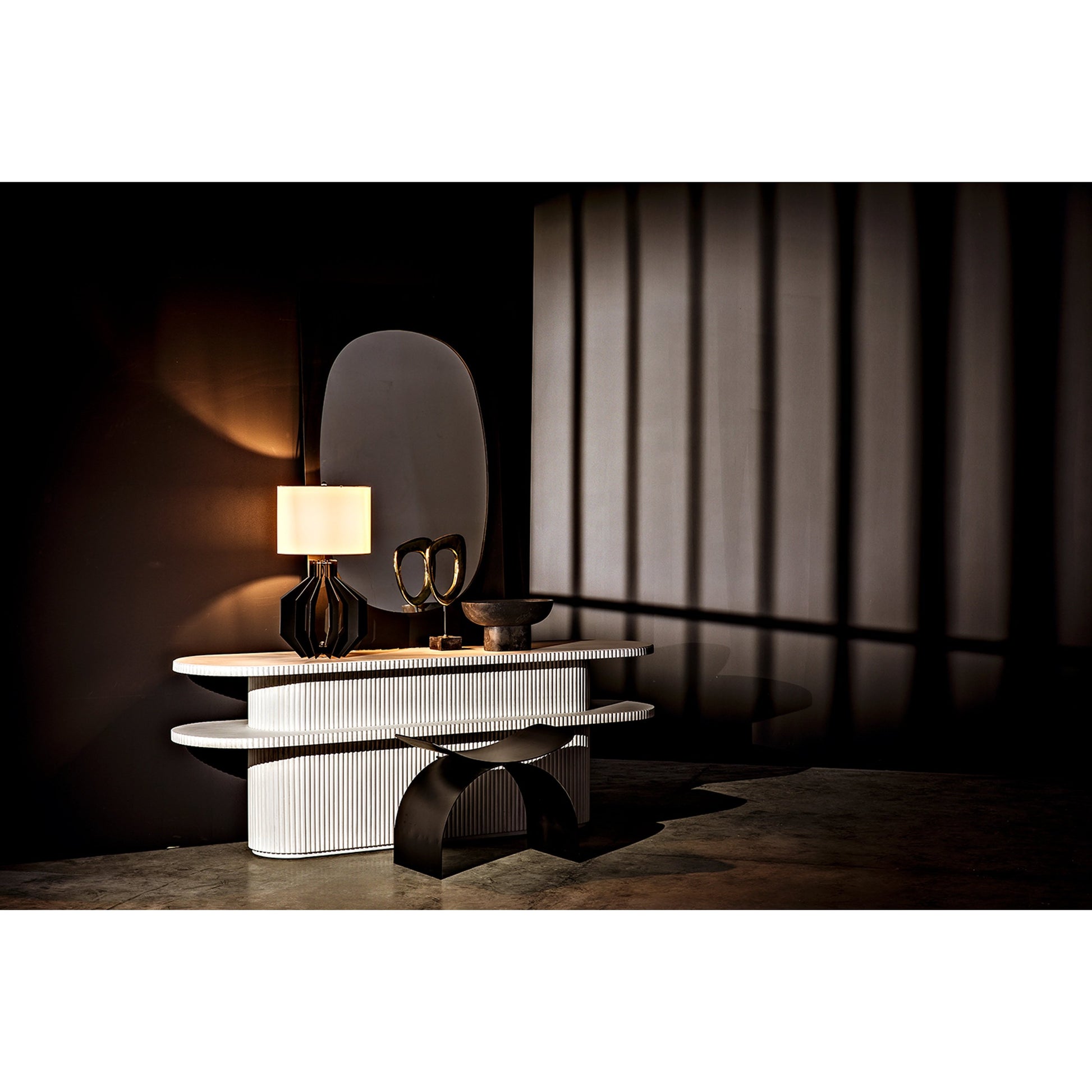 Sculpture a by Noir in brass. Made from stone, metal in a modern style.