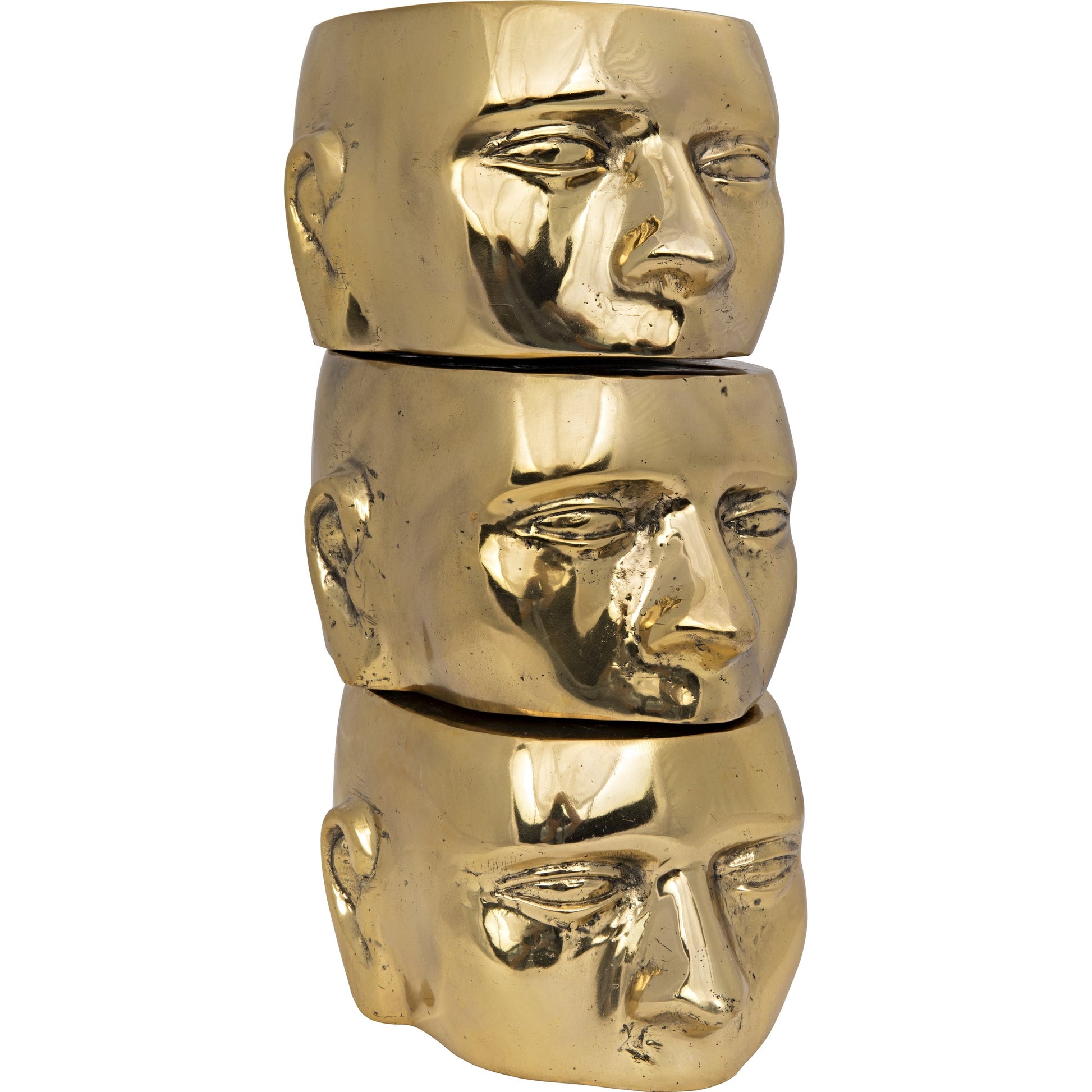 Set of 3 Character by Noir in brass. Made from brass in a eclectic & global style.