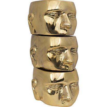 Set of 3 Character by Noir in brass. Made from brass in a eclectic & global style.