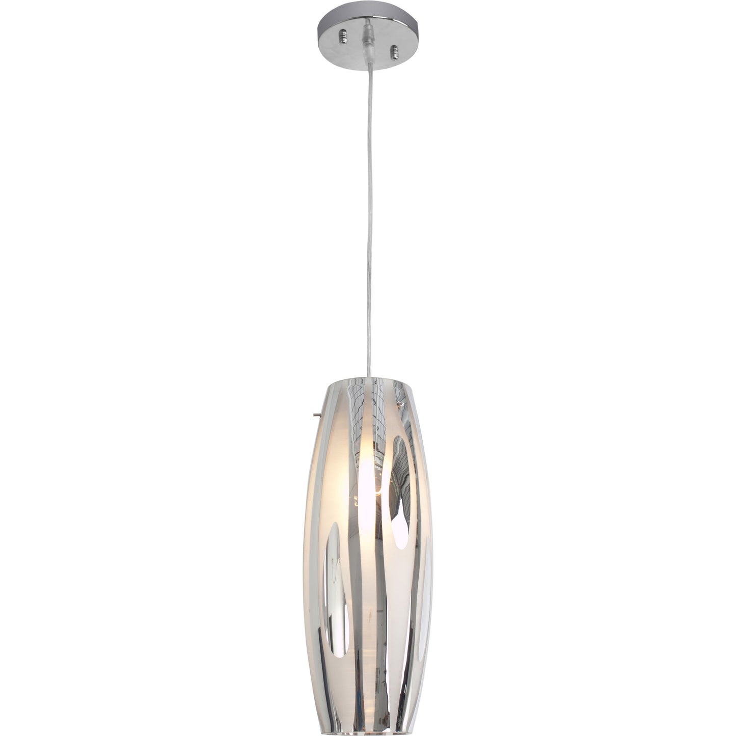 002 SR-817651 | Additional Silo | Chroman Empire Mini Pendant by Varaluz in chrome. Made from chrome, two-layer smoky chrome in a modern style.