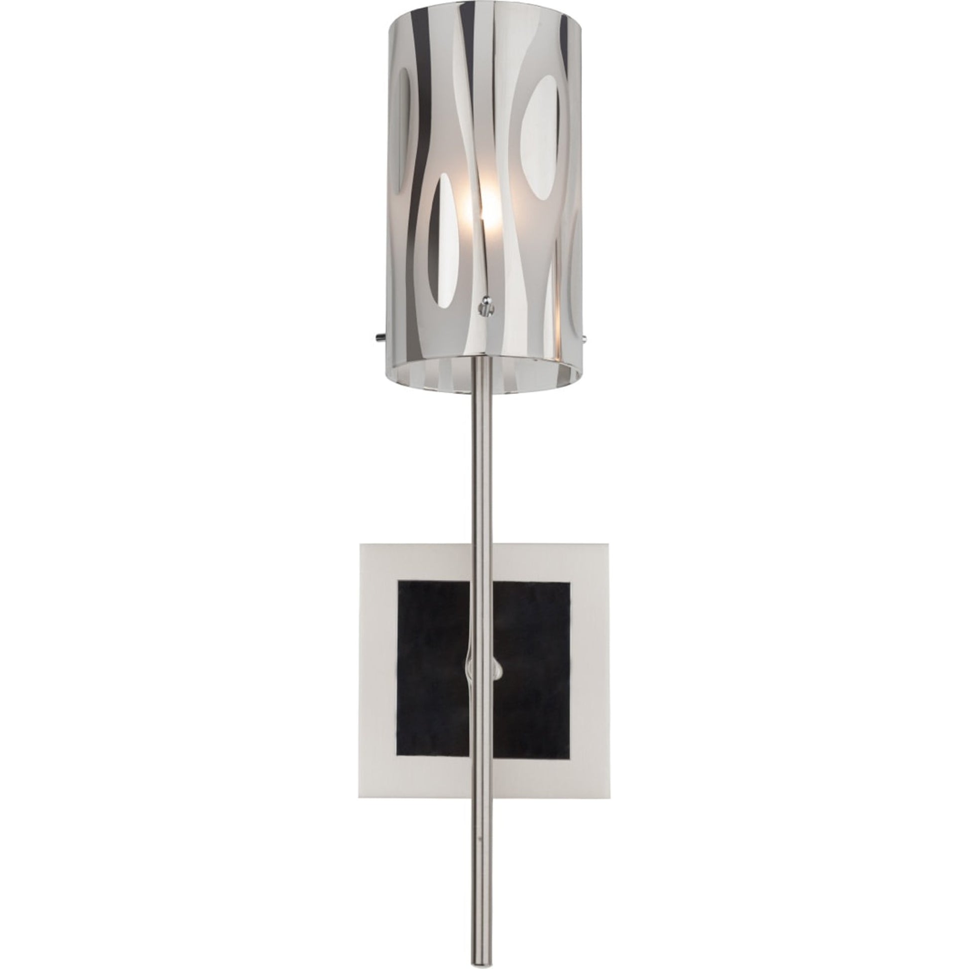 Chroman Empire Sconce by Varaluz in chrome. Made from chrome, two-layer smoky chrome in a modern style.
