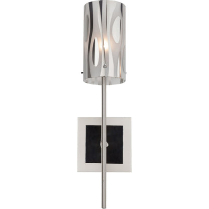 Chroman Empire Sconce by Varaluz in chrome. Made from chrome, two-layer smoky chrome in a modern style.