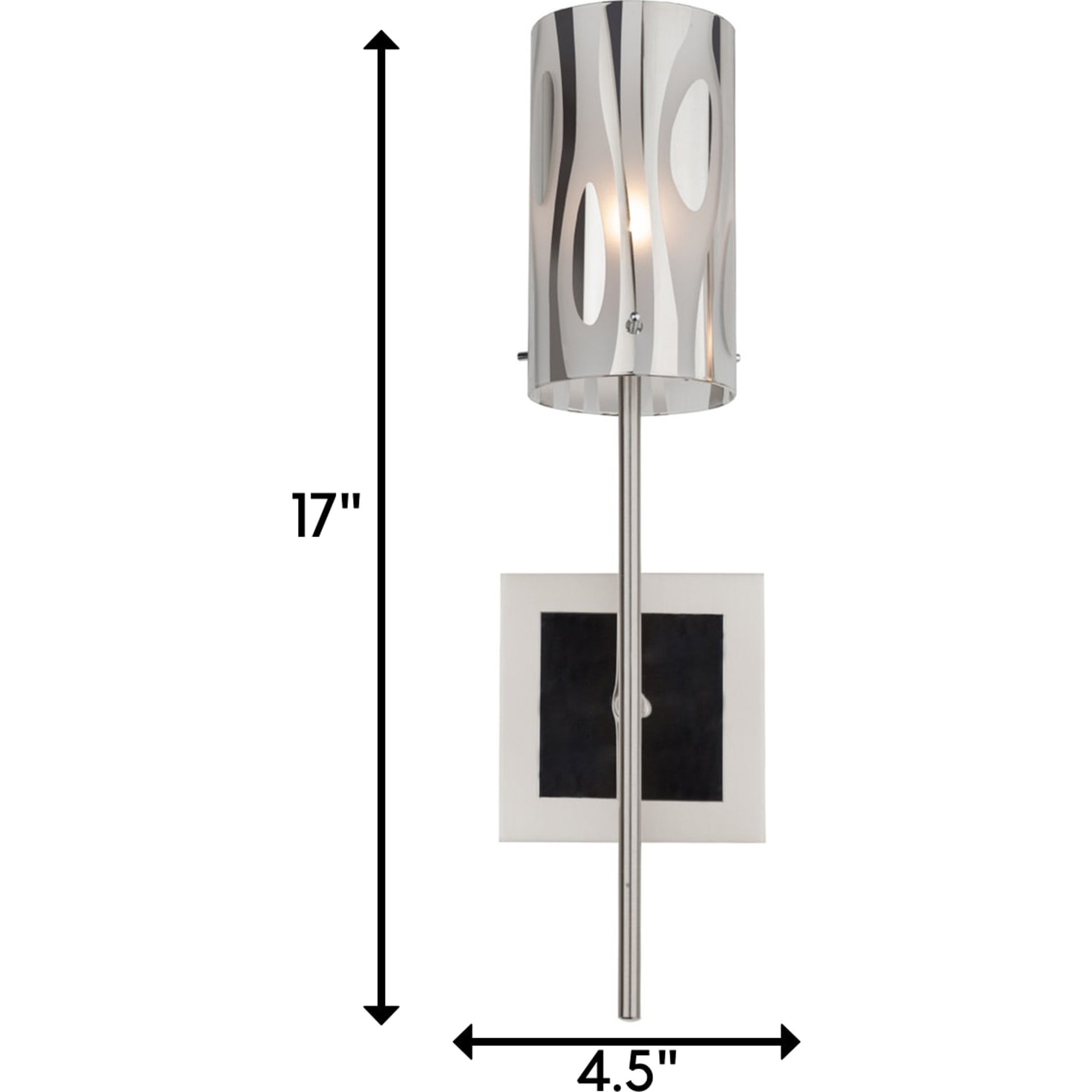 Chroman Empire Sconce by Varaluz in chrome. Made from chrome, two-layer smoky chrome in a modern style.