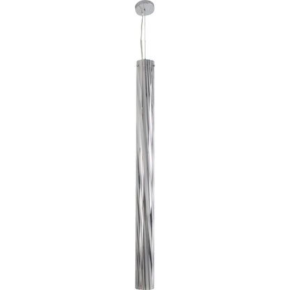 Chroman Empire Tall Cylinder Pendant by Varaluz in chrome. Made from chrome, two-layer smoky chrome in a modern style.
