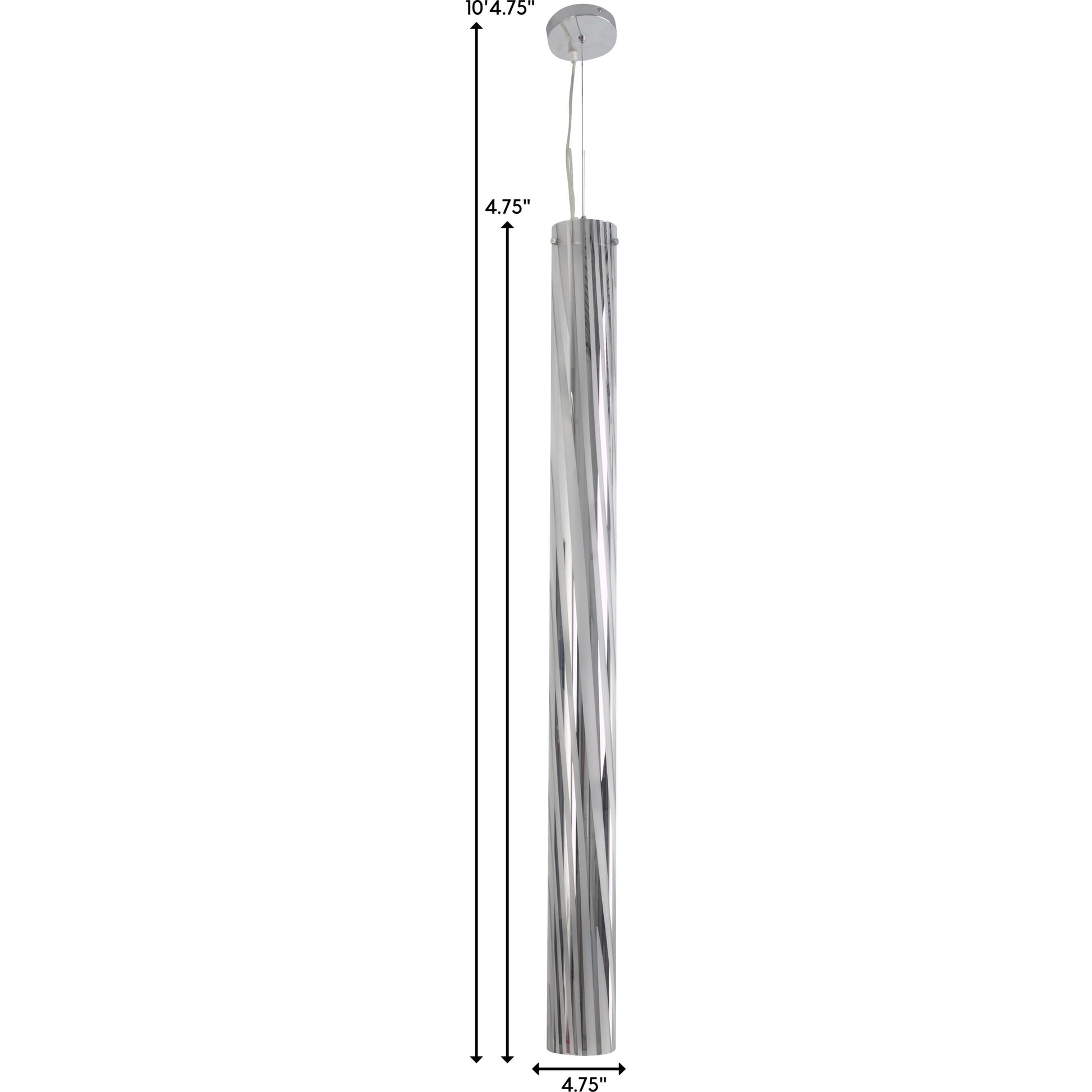 Chroman Empire Tall Cylinder Pendant by Varaluz in chrome. Made from chrome, two-layer smoky chrome in a modern style.