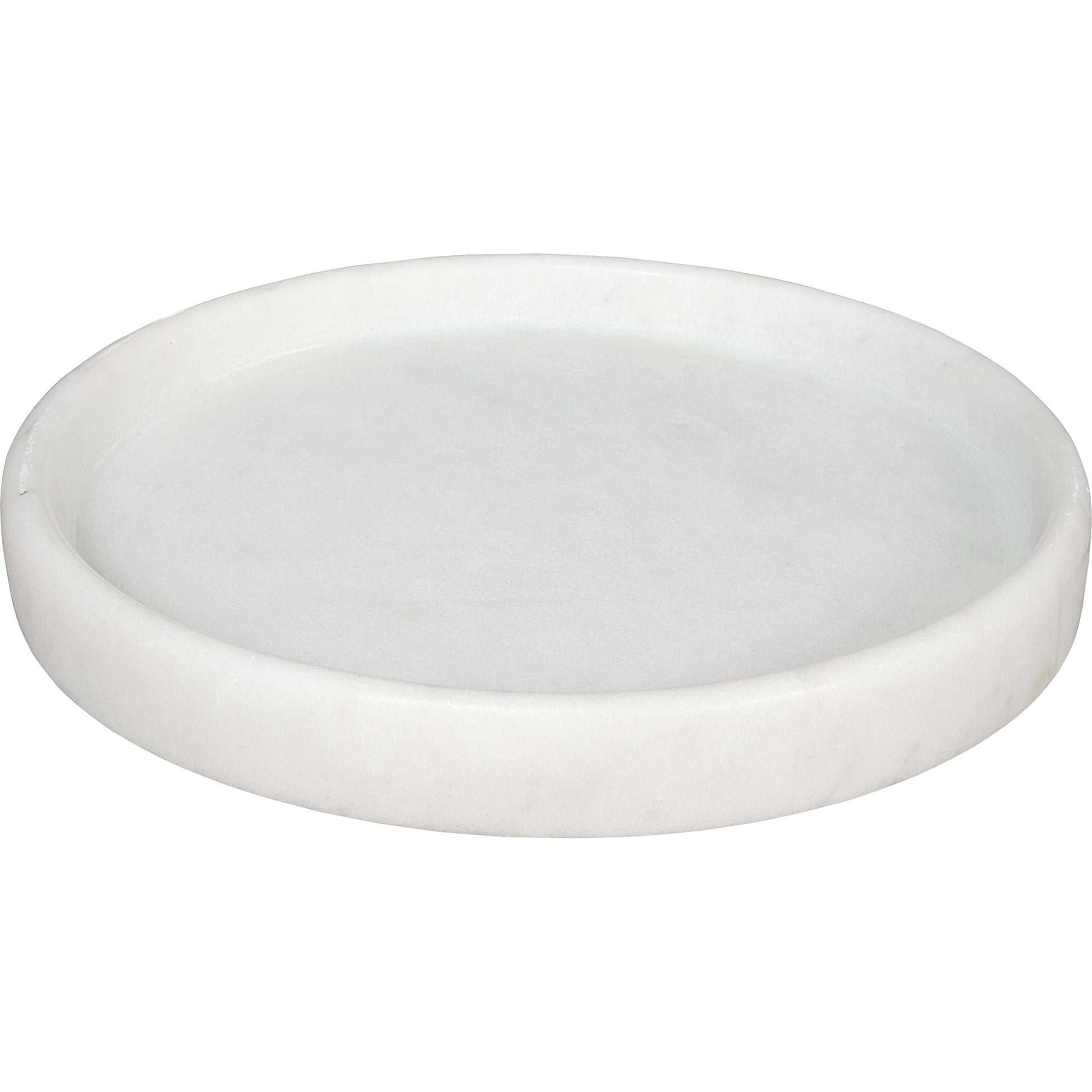 Round Tray by Noir in white stone. Made from unique in a modern style.