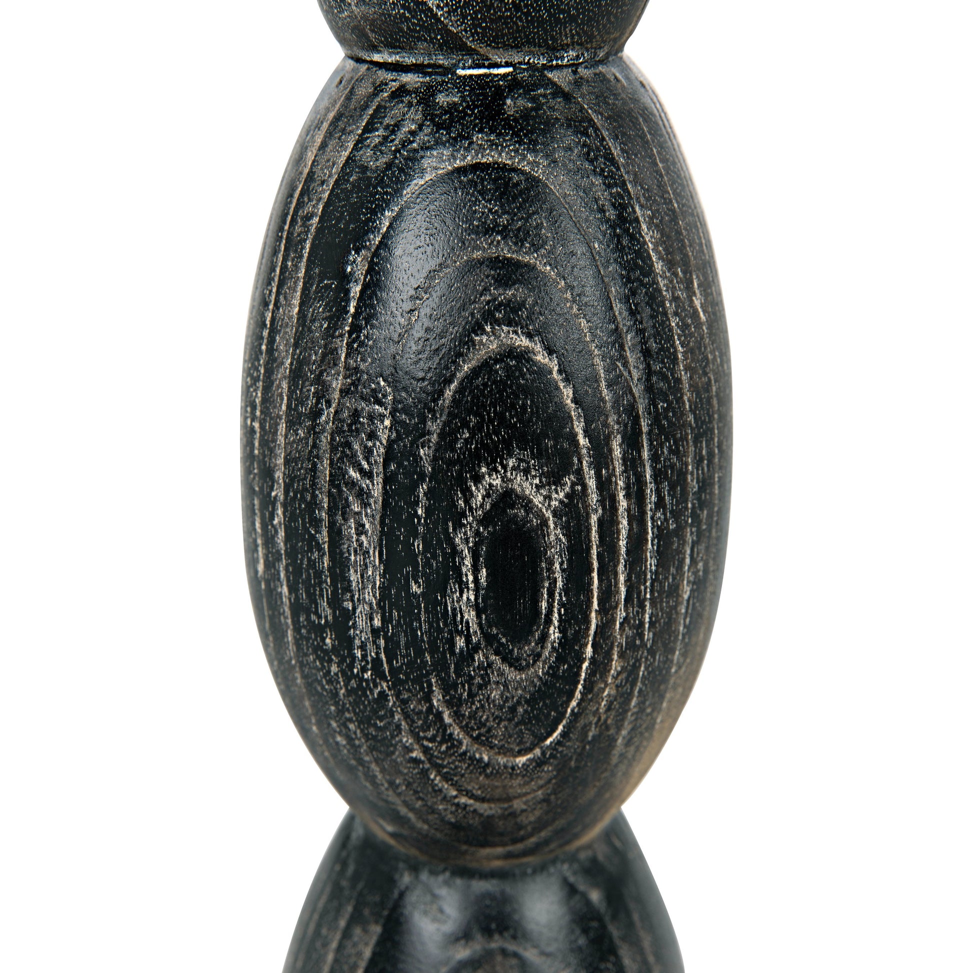 Freia Sculpture by Noir in cinder black. Made from mindi in a traditional style.