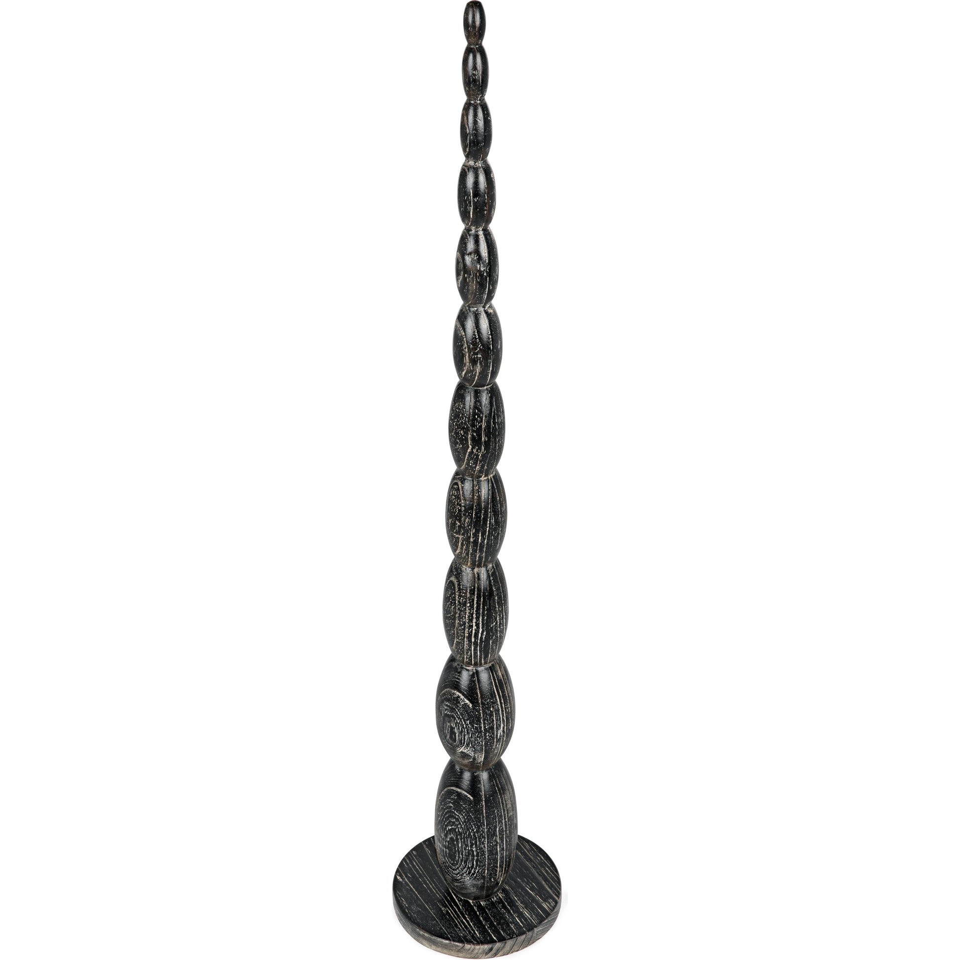Freia Sculpture by Noir in cinder black. Made from mindi in a traditional style.
