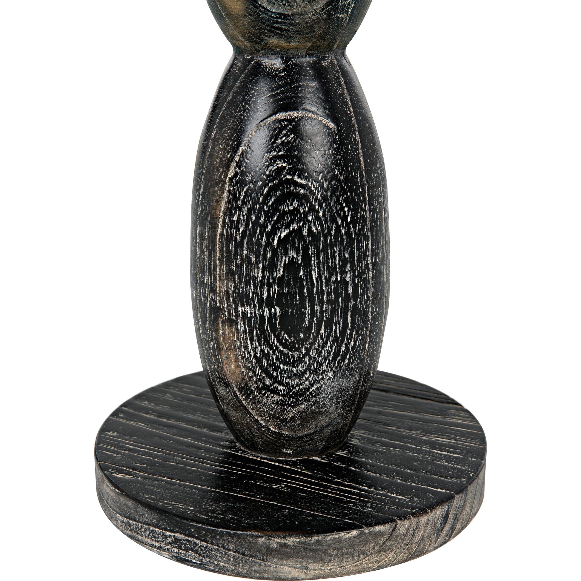Freia Sculpture by Noir in cinder black. Made from mindi in a traditional style.