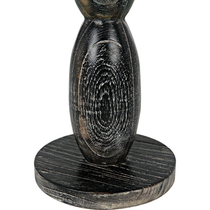 Freia Sculpture by Noir in cinder black. Made from mindi in a traditional style.