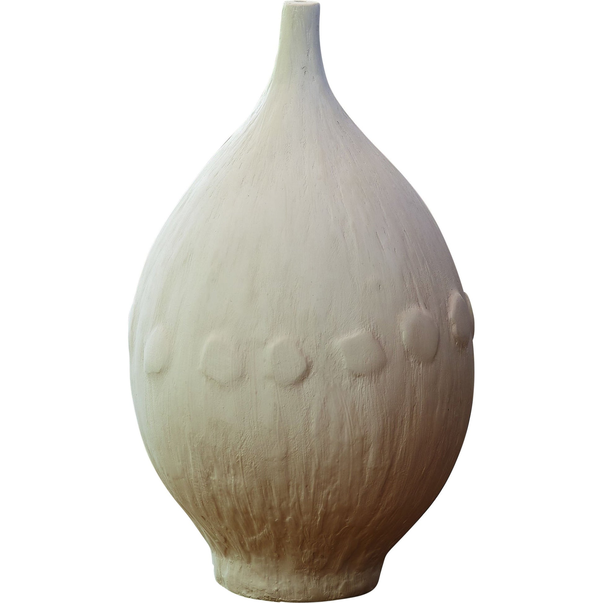 Modernist Chic Vase by Global Views in white. Made from plaster in a eclectic & global style.