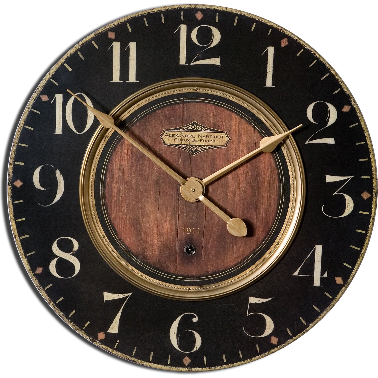 001 S-251655 | Primary Silo | Alexandre Martinot Clock by Uttermost. Made from mdf, brass in a traditional style.
