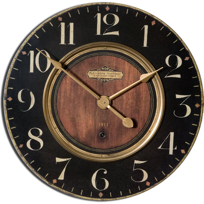Alexandre Martinot Clock by Uttermost. Made from mdf, brass in a traditional style.