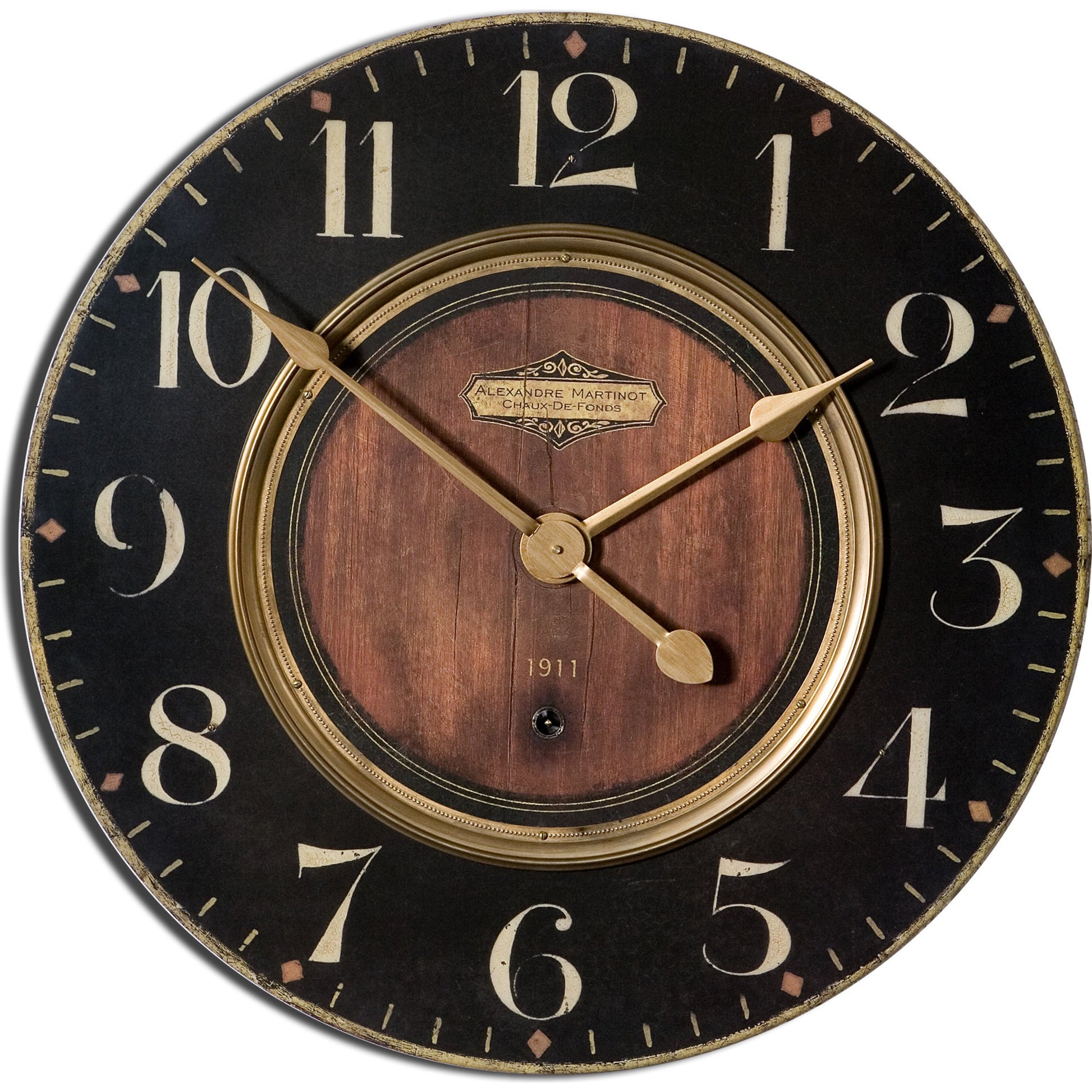 Alexandre Martinot Clock by Uttermost. Made from mdf, brass in a traditional style.