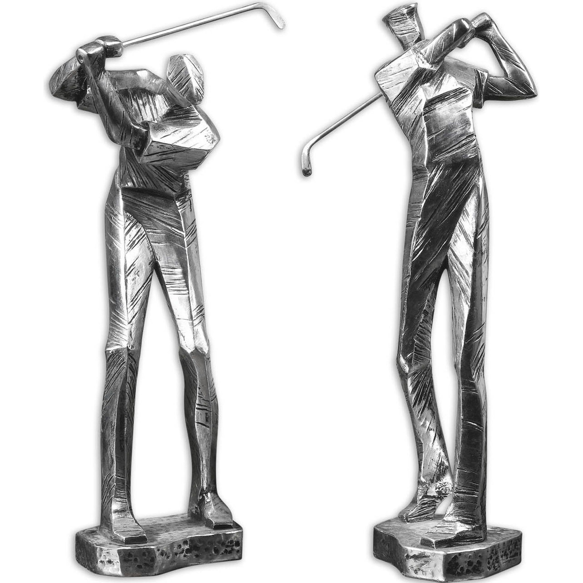 Practice Shot Metallic Statues (Set of 2) by Uttermost. Made from polyresin in a modern style.