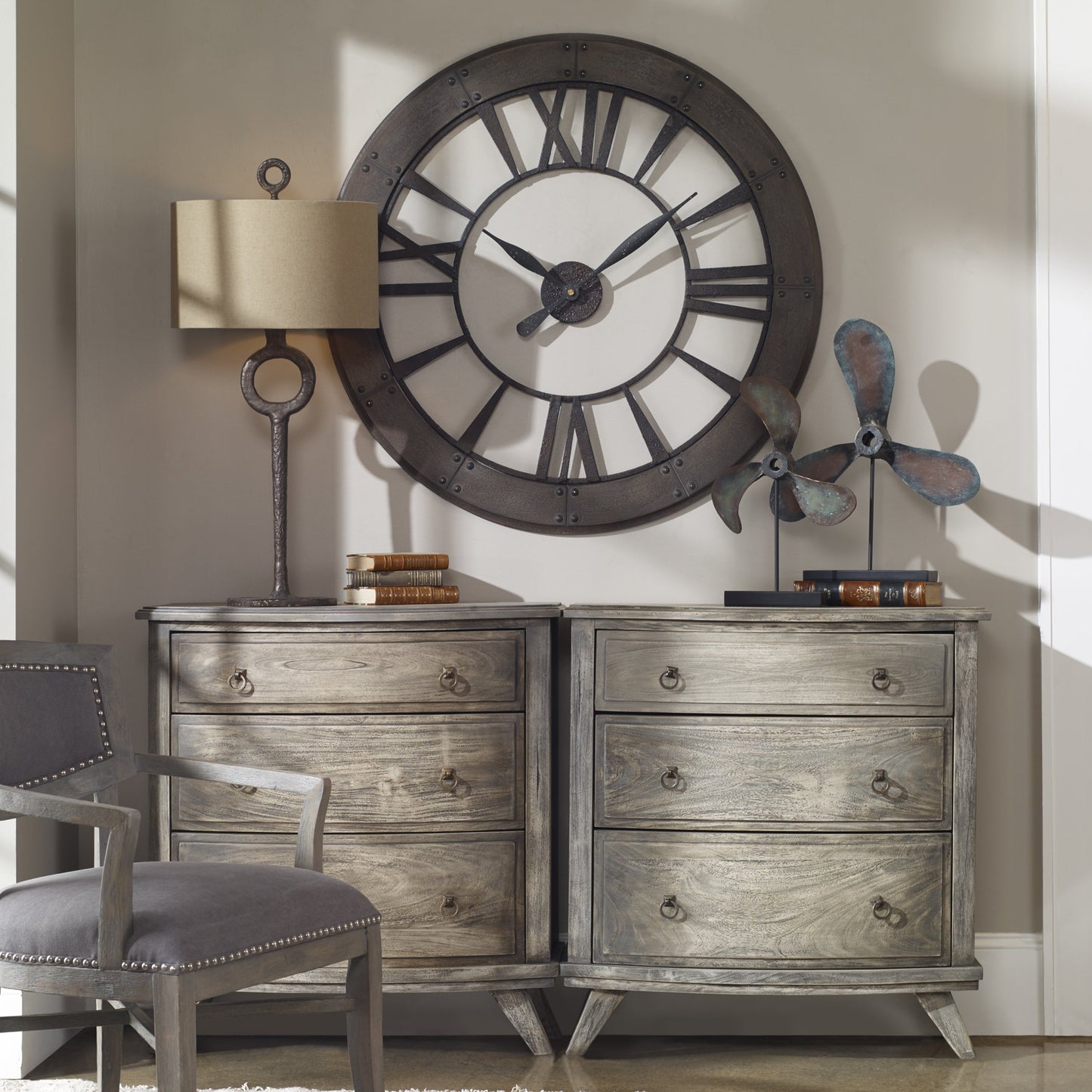 009 S-251675 | Additional Silo | Ronan Wall Clock by Uttermost. Made from unique in a modern style.