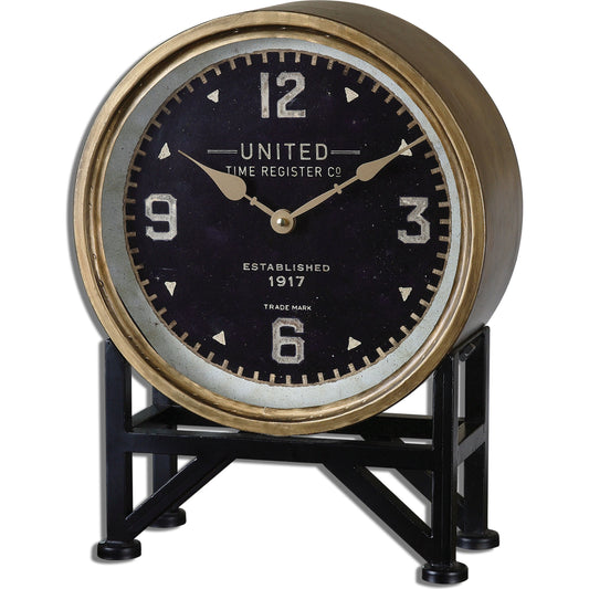 Shyam Table Clocks by Uttermost. Made from iron, glass, mdf in a modern style.