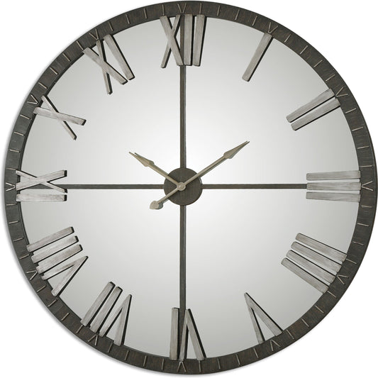Amelie Wall Clock by Uttermost in bronze. Made from metal in a modern style.
