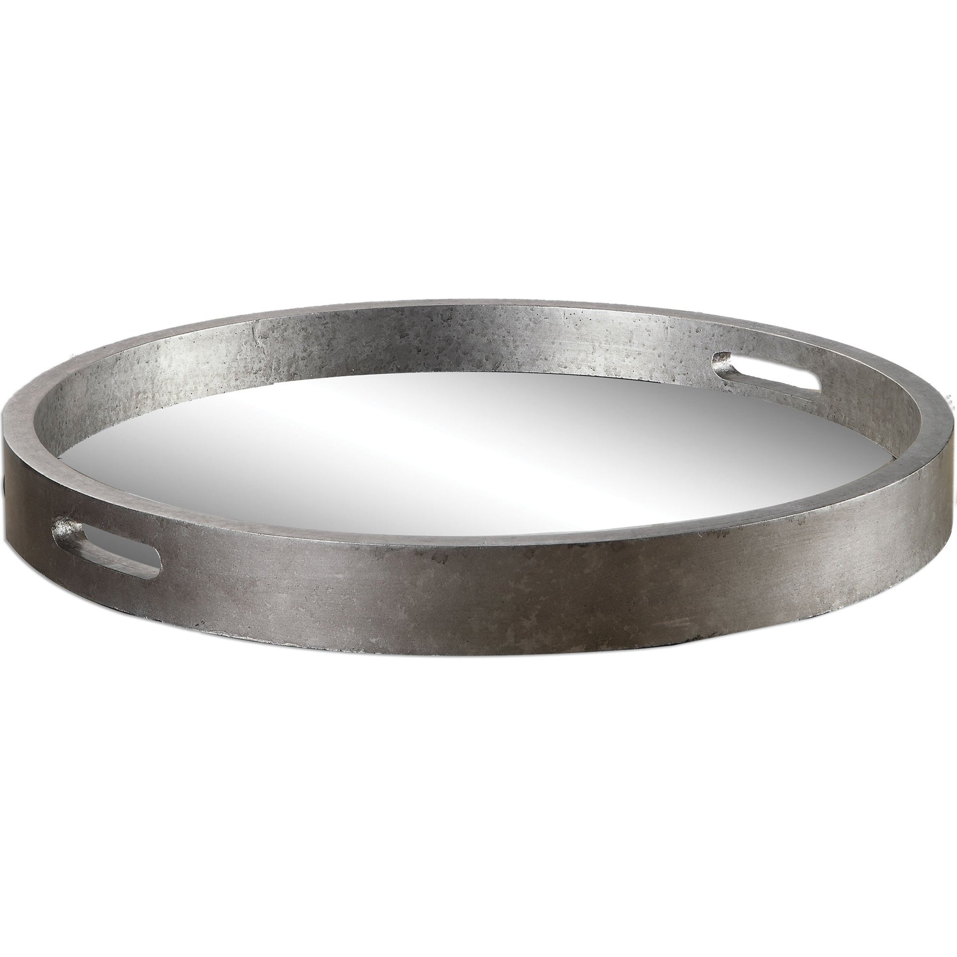 Bechet Tray by Uttermost in silver. Made from mdf in a modern style.